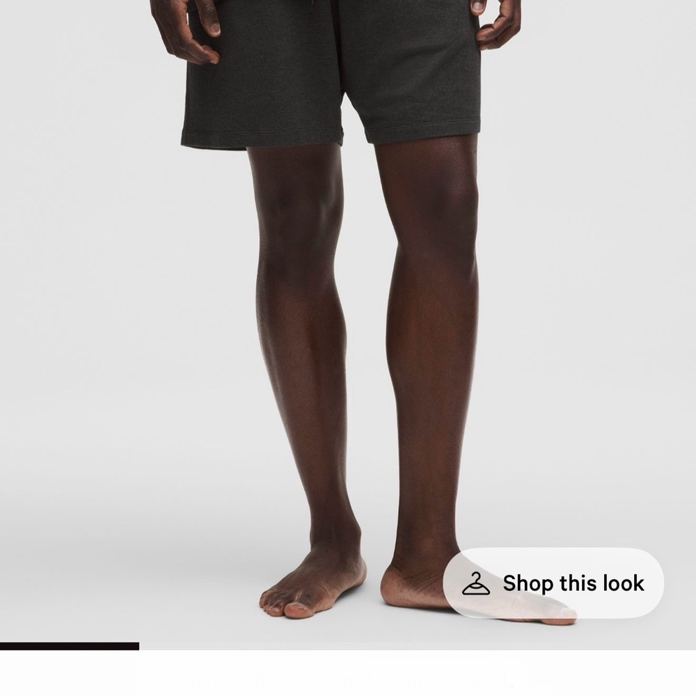 Men's Black Lululemon Be-Calm 7” Short